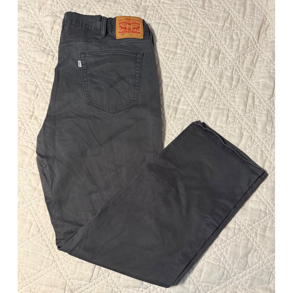 Levis 541 Athletic Taper Mens 42x34 Charcoal Gray White Tab Pants